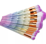 Unicorn 10pcs Multicolour Make Up Brushes